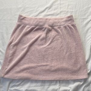 Wilfred Light Pink Terry Mini Skirt towel material